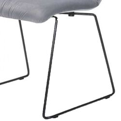 Fabric Tufted Metal Dining Chair with Sled Legs Support, Set of 2, Gray