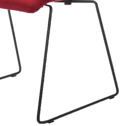 Fabric Tufted Metal Dining Chair with Sled Legs Support, Set of 2, Red