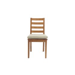 Ladder Back Dining Chair with Cushion Seat and Block Legs, Set of 2, Brown