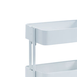 3 Tier Metal Cart with Tubular Frame and Spacious Storage, White