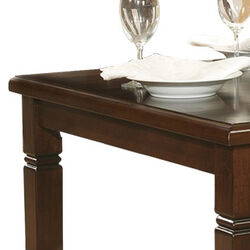 Rectangular Shape Wooden Dining Table with Tapered Legs, Oak Brown