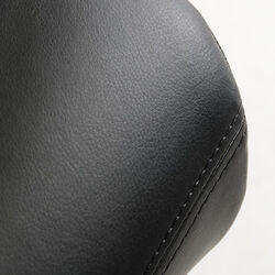 Faux Leather Dining Chair with U Shaped Base, Set of 2, Black and Silver