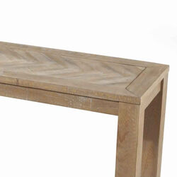 Rectangular Wooden Dining Bench with Block Legs, Weathered Brown