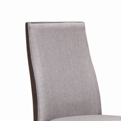 Fabric Upholstered Wooden Dining Chair, Set of 2, Gray and Brown