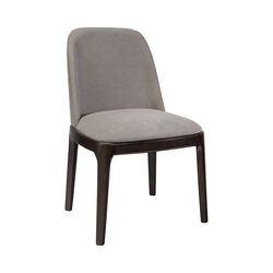 Transitional Fabric Dining Chair with Curved Back, Set of 2, gray