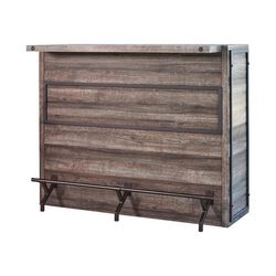 Rustic Wood Bar Unit with Wine and Stemware Rack, Brown