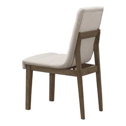 Fabric Dining Chair with Horizontal Channel Tufting, Set of 2, Beige