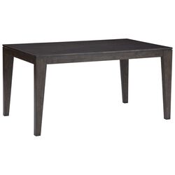 Rectangular Wooden Dining Table with Slightly Elevated Top, Dark Brown