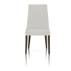 Dining Chairs With Sleek Wooden Legs Set of 2 White and Brown