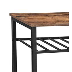 Caster Supported Wood and Metal Kitchen Cart with 3 Shelves,Brown and Black