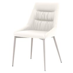 Faux Leather Upholstered Dining Chair with Metal Legs, Set of 2, Gray