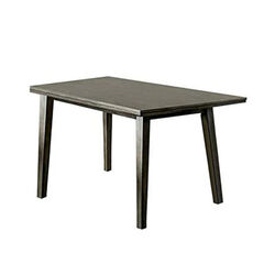 Rectangular Wooden Dining Table with Tapered Block Legs, Gray