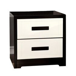 Rutger Contemporary Style Nightstand, White & Black