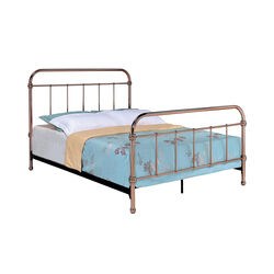 California King Bed with 5 Spindle Accents, Copper 