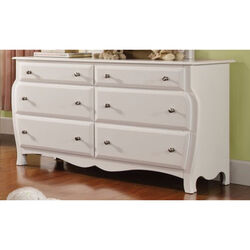 Wooden Nightstand with 3 Drawers and Metal Handles, White and Silver
