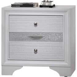 Stylish 3 Drawers Wood Nightstand By Naima , White