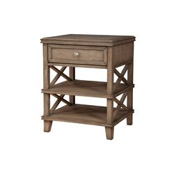 Mahogany Wood Nightstand with 1 Drawer in French Truffle Brown