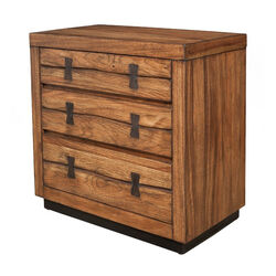 3 Drawer Nightstand In Mahogany Wood Brown