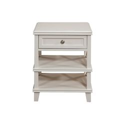 Mahogany Wood Nightstand, White