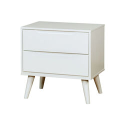 Lennart II Mid-Century Modern Nightstand, White Finish