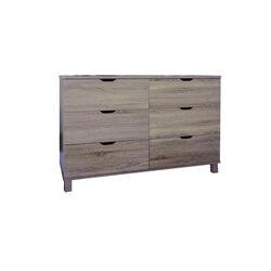 Commodious Brown Finish Dresser with 6 Drawers.