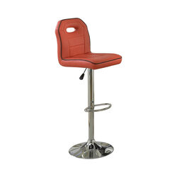 Metal based Swivel Bar Stool With Adjustable Height Set Of 2 Red