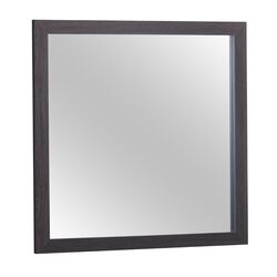 Rectangular Wood Encased Dresser Top Mirror, Dark Brown and Silver - BM215165