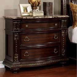 Fromberg Traditional Style Night Stand, Brown Cherry