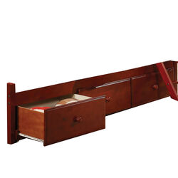 Wooden Under Bed Storage with 3 Drawers and Casters, Brown