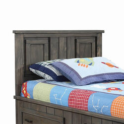 Transitional Wooden Panel Design Twin Size Headboard, Gray