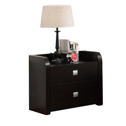 Beautiful Nightstand With 2 Storage Drawers, Dark Brown.