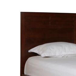 Panel Design Queen Size Wooden Headboard, Cherry Brown