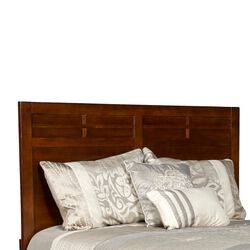 Panel Design Full Size Wooden Headboard, Cherry Brown