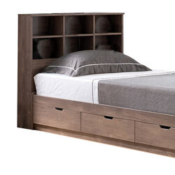 Wooden Frame 3 Drawers Twin Size Chest Bed, Hazelnut Brown