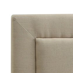 Fabric Upholstered Full Queen Headboard with Button Tufting, Beige
