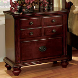 Gabrielle II Transitional Nightstand, Cherry Finish