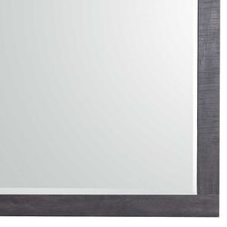 Square Grained Wooden Frame Dresser Top Mirror, Antique Black and Silver - BM215181