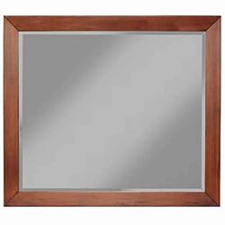 Wooden Frame Dresser Mirror with Natural Grain Details, Cherry Brown