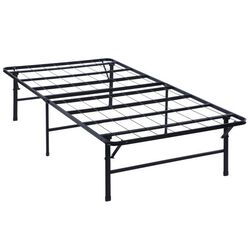 Metal California King Folding Platform Bed, Black
