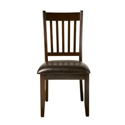 Leather Upholstered Side Chairs In Rubberwood Set Of 2 Brown
