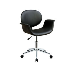 Metal & Wooden Office Arm Chair, Black