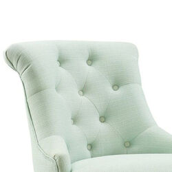 Nailhead Fabric Upholstered Office Chair with Adjustable Height, Mint Green