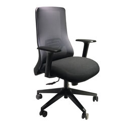 Mesh Back Adjustable Ergonomic Office Swivel Chair with Padded Seat and Casters, Black and Gray
