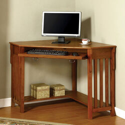 Toledo Contemporary Corner Desk, Medium Oak