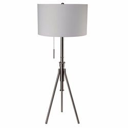 Zaya Contemporary Style Floor Lamp, Brushed Steel
