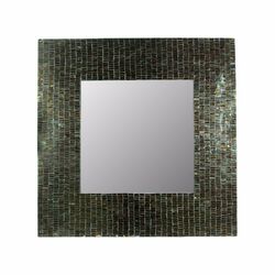 Mosaic Square Mirror, Gray