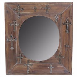 Wooden Mirror, Brown