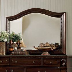 Wooden Beveled mirror, Dark Cherry Brown