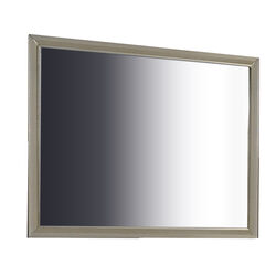 Wooden Clean Lines Framed Mirror with Rectangular Shape, Silver