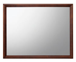 Rectangular Shape Wooden Frame with Mirror Encasing, Brown and Silver